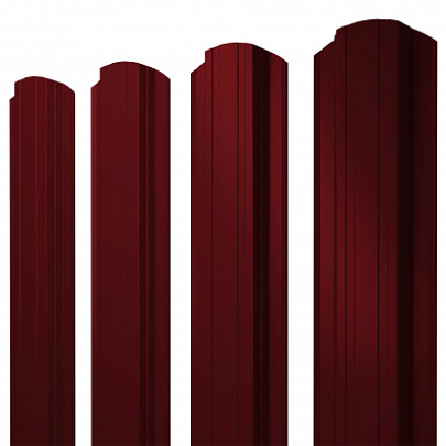 Штакетник Grand Line Прямоугольный фигурный 118 мм PE 0,45 RAL 3005 красное вино